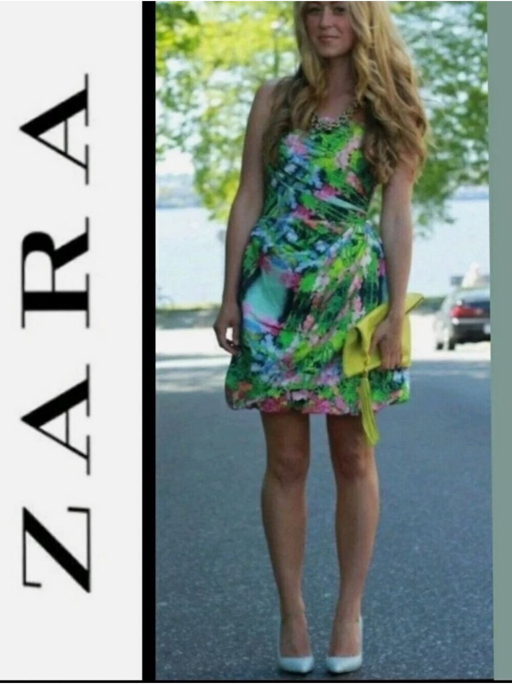 Zara Strapless Tulip Corset Floral Print Mini  Cocktail Party Mini Dress. Size M